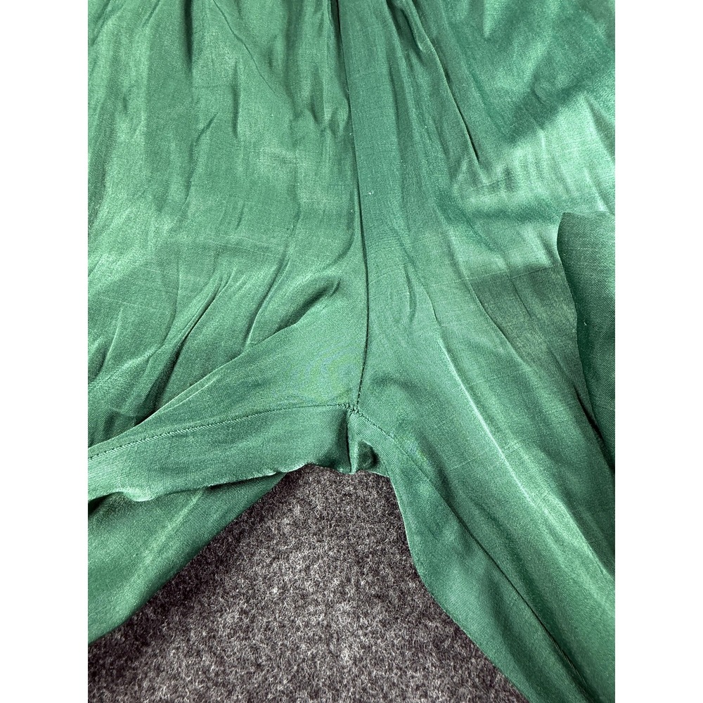Glam Wide Leg Flowy Pants Green Small Boho‎ Summer Festival Coastal - Picture 11 of 14